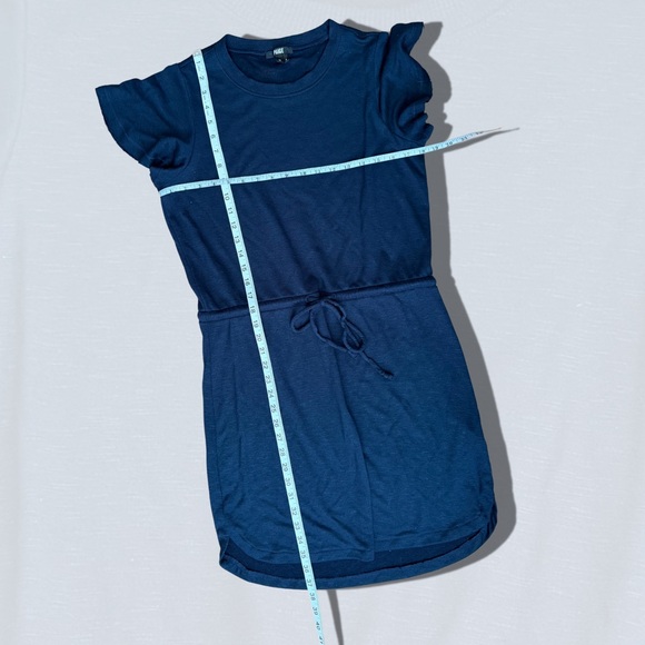 PAIGE Navy Blue Flutter Sleeve Drawstring
Waist Mini Dress - Picture 5 of 5